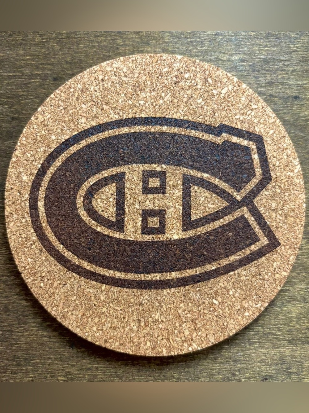 Montreal Canadiens Logo Laser Engraved Cork Coasters Lot of 4 - Picture 6 of 10